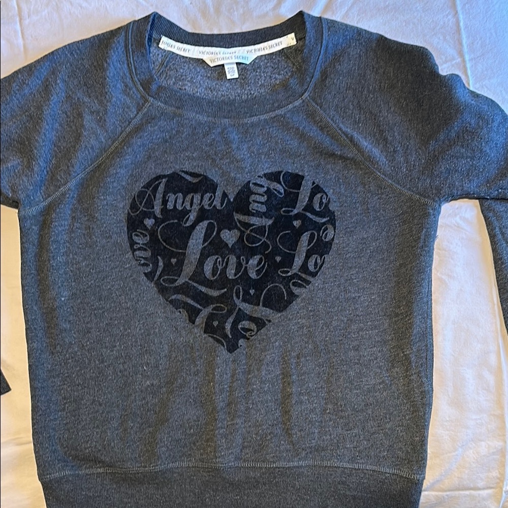 Victoria’s Secret Gray Heart Graphic Sweatshirt
